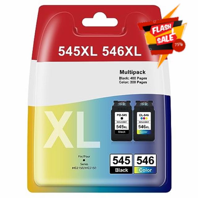Moreprin PG-545XL CL-546XL Replacement for Canon 545 546 Ink Cartridges XL Black and Colour Compatible for Canon Pixma MG3050 MG2950 MG2550S MG2450 TS3150 TS3350 TS3541 TS3355 TR4551 TR4550 MX495