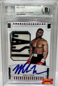 MIKE TYSON 2023 Fiterman Sports Exclusive Autographed Card Becket. - Autographed Boxing Photos