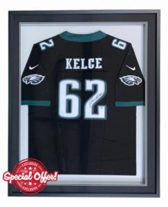 Jason Kelce Signed Framed Philadelphia Black Football Jersey 2 PSA ITP