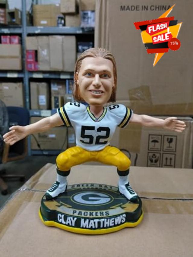 Clay Matthews Green Bay Packers Sack Dance bobble Green Bay Packers Bobblehead