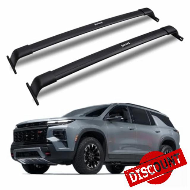 Roof Racks Rail Cross Bars Rail Fit for Chevy Traverse 2018-2023 Aluminum Alloy ONLY Rack Crossbar Black (FBA)