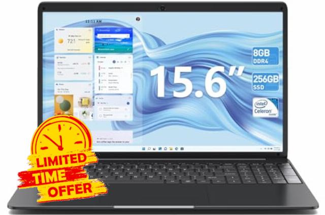 SGIN Laptop 15.6 Inch Laptop 8GB RAM 256GB SSD Storage(TF Card 512GB)