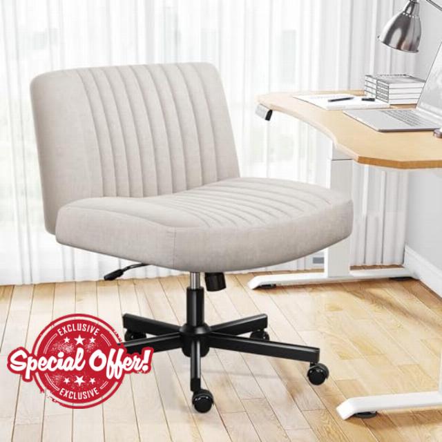 Darkecho Armless Office Desk Chair with Wheels