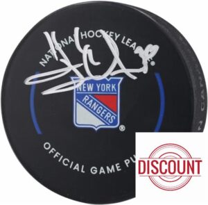 Henrik Lundqvist New York Rangers Autographed Official Game Puck - Autographed NHL Pucks