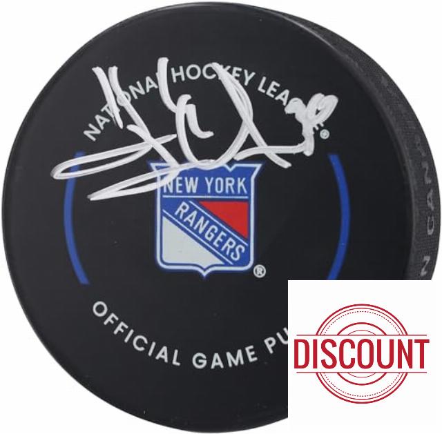 Henrik Lundqvist New York Rangers Autographed Official Game Puck - Autographed NHL Pucks