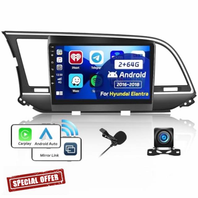 Roinvou 2+64G Android Car Stereo for 2016-2018 Hyundai Elantra