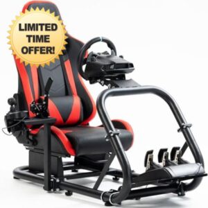 Anman Stability Racing Simulator Cockpit with Red Seat fit for Logitech/Thrustmaster/FANTEC
