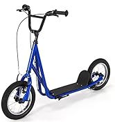 COSTWAY Kick Scooter Kids Stunt, Light Up LED 2 Wheeled Scooters for Ages 4 to 13 Children Girls ...