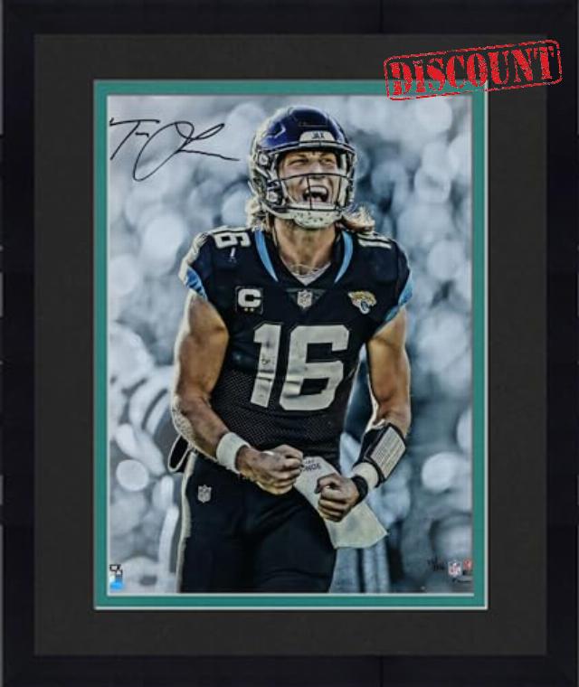 Framed Trevor Lawrence Jacksonville Jaguars Autographed 16" x 20" Scream Photograph - Signed in Black Ink - Limited Edition of 116 - Autographed NFL Photos