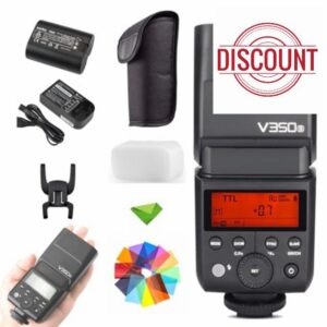 Godox V350S TTL Flash for Sony 2.4G GN36 1/8000s HSS 500 Full Power 0.1s-1.7s Recycle w/2000mAH Rechargeable Battery Speedlite for Sony A7RIII A7RII A7R A58 A99 ILCE6000L A77II RX10 A9 etc (V350-S)