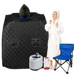 Sauna Tent with Steamer Generator 2.6L 1000W Foldable Saunas Box