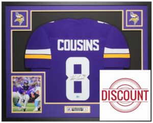 Kirk Cousins Autographed Purple Minnesota Jersey - Beautifully Matted and Framed - Hand Signed By Cousins and Certified Authentic by Beckett - Includes Certificate of Authenticity