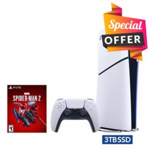2023 New PlayStation 5 Slim Upgraded 3TB Disc Edition Marvel Spider-Man 2 Bundle - White