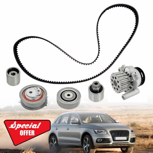 Teilelager Timing Belt Kit with Water Pump Diesel Engine Compatible with Audi A1 A3 A4 A5 A6 Q3 Q5 Volkswagen Tiguan Jetta 1.6T 2.0T&03L198119F 03L121011