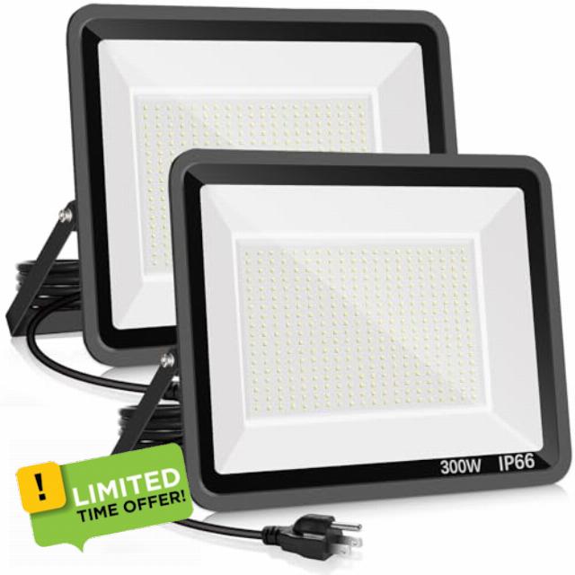 YANYCN 2 Pack 300W LED Flood Light Outdoor