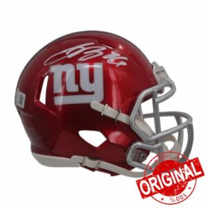 Saquon Barkley Autographed New York Giants Flash Mini Football Helmet (signature on side of helmet) - BAS