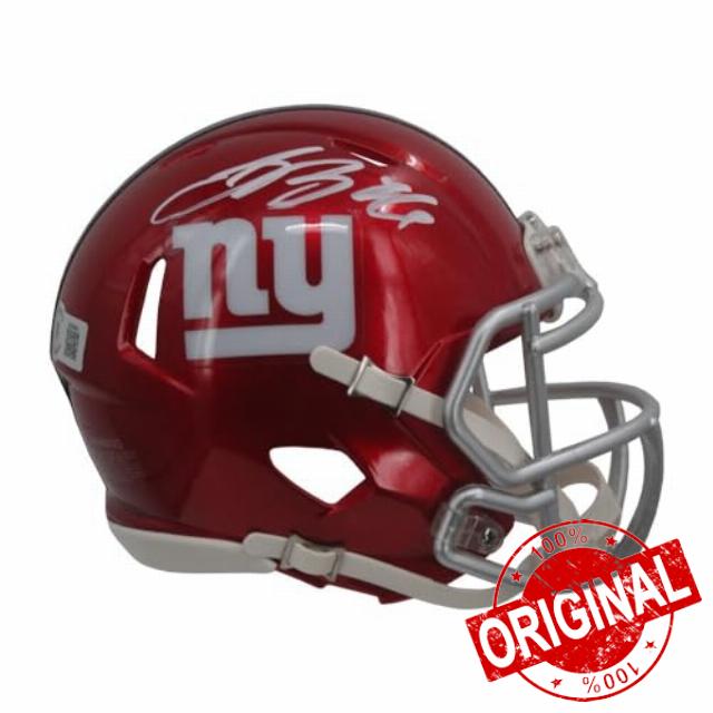 Saquon Barkley Autographed New York Giants Flash Mini Football Helmet (signature on side of helmet) - BAS