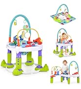 GYMAX Baby Activity Centre, Folding 4-in-1 Toddler Convertible Play Center with Baby Walker, Boun...