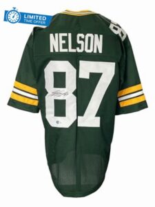 Jordy Nelson Signed Custom Green Pro-Style Football Jersey BAS ITP