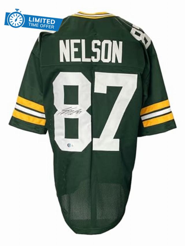 Jordy Nelson Signed Custom Green Pro-Style Football Jersey BAS ITP