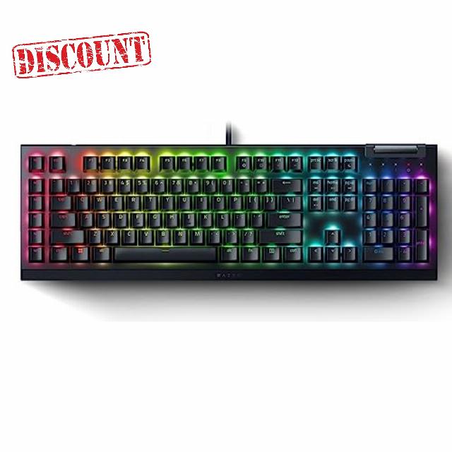 Razer BlackWidow V4 X - Mechanical Gaming Keyboard: Yellow Switches Linear & Silent - 6 Dedicated Macro Keys - Chroma RGB - Doubleshot ABS Keycaps - Media Controls - Sound Dampening & Stabilizers