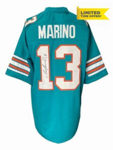 Dan Marino Signed Custom Teal Pro-Style Football Jersey JSA Hologram