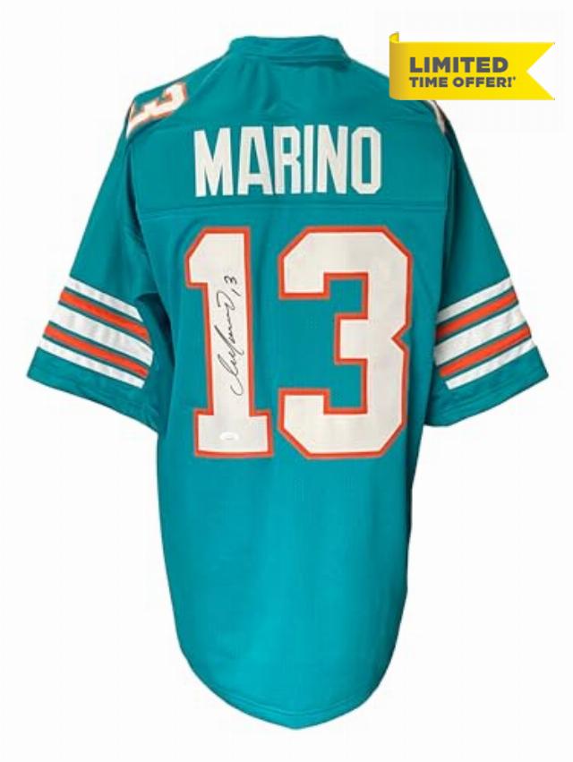 Dan Marino Signed Custom Teal Pro-Style Football Jersey JSA Hologram