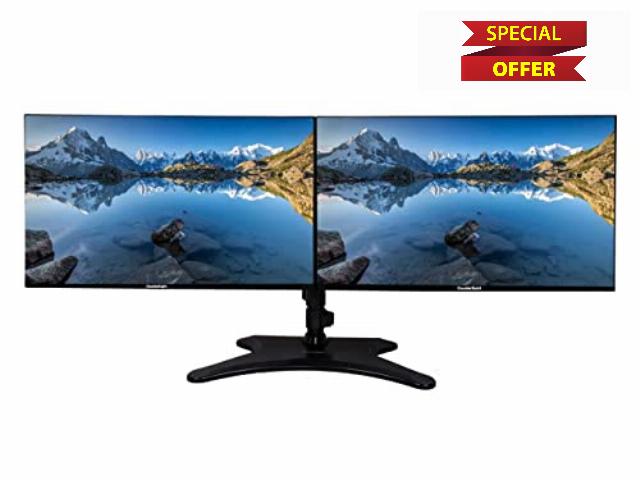 KS Doublesight Displays 2 HD 24” Monitors (1920x1080) 75Hz Lightweight Aluminum Dual Monitor Stand Combo
