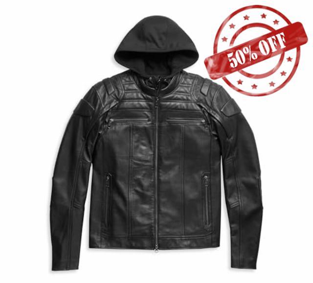 Harley HD Men's Auroral II 3-in-1 Leather Jacket Cruiser Biker Black Leather Motorcycle Riding Jacket For Man