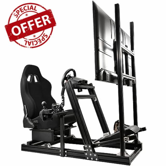 Marada Sim Racing Cockpit Wheel Stand Adjustable Aluminum Fit for Thrustmaster T80