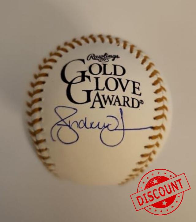 Andrew Jones Signed Autographed Gold Glove Award Baseball JSA Coa 1 - Autographed Baseballs