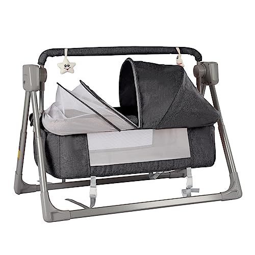5 Speed Electric Stand Crib with Mosquito Net+Mat+Pillow
