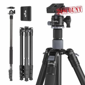 SmallRig Upgraded 62.2" Carbon Fiber Tripod Monopod with Center Column
