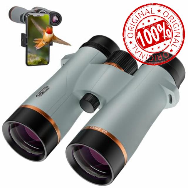 10x42 ED Binoculars for Adults High Powered with Phone Adapter