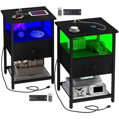 Bedside Tables with USB Ports and Outlets