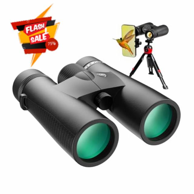 10x42 HD Binoculars for Adults High Powered with Phone Adapter