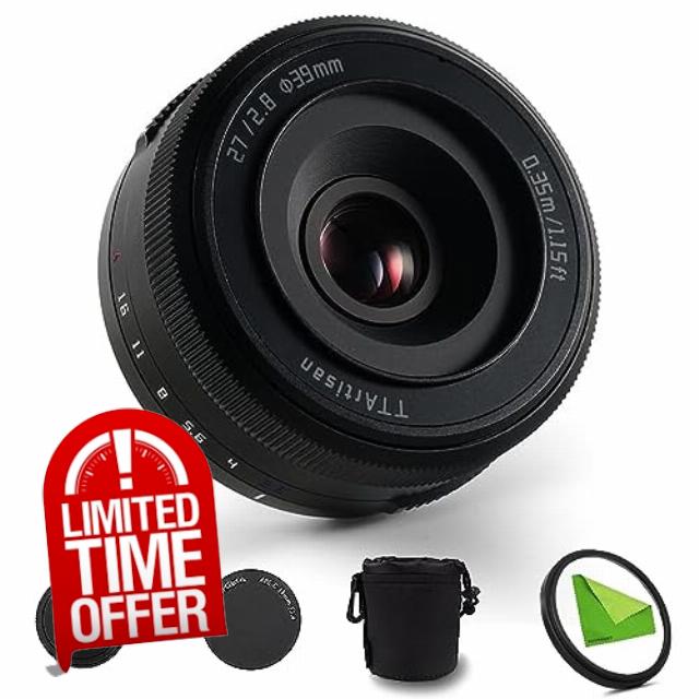 TTArtisan AF 27mm F2.8 E-Mount STM Auto Focus APS-C Large Aperture Lens for Sony E-Mount Cameras A5100 A6100 A6300 A6400 A6500 A6600 NEX-5T NEX-5 NEX-5N NEX-7 NEX5C ZV-E10 FX30-Black