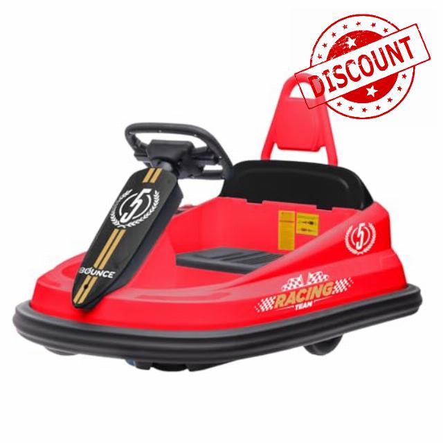 New-Bounce Bumper Car for Toddlers - Baby Bumper Cars - Electric Car for Kids Ages 1.5-6 Years (Red)