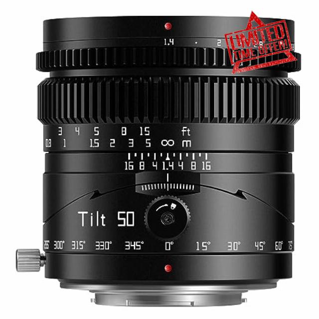 TTArtisan 50mm F1.4 Tilt Manual Lens Large Aperture Full Frame Tilt Portrait Lens Compatible with M43 Mount Cameras