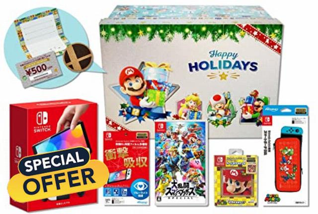 【Amazon.co.jp限定】大乱闘スマッシュブラザーズ SPECIAL - Switch+Nintendo Switch(有機ELモデル) Joy-Con(L)/(R) ホワイト+アクセサリーセット+おまけ付き【オリジナルギフトカード&500円OFFクーポン 同梱】