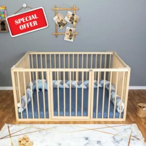 Montessori Floor Bed Twin Size 39x75" / Height 38.58'' | Pine Tree Toddler Bed Frame
