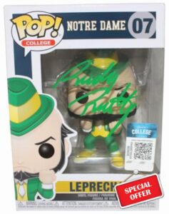 Rudy Ruettiger Autographed/Signed Notre Dame Funko Pop! #7 Beckett
