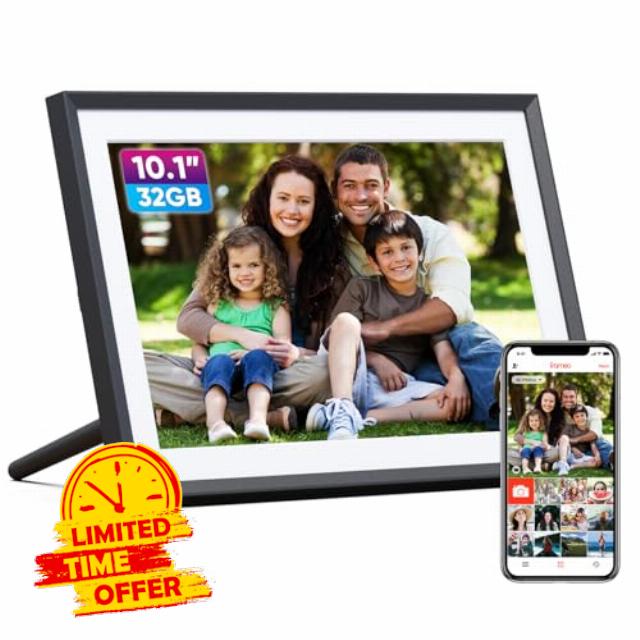 ARZOPA Frameo Digital Picture Frame 10.1 Inch Smart WiFi Digital Photo Frame 32GB with 1280x800 IPS Touch Screen