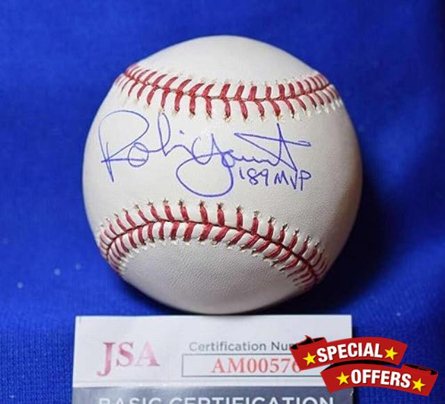 Robin Yount 1989 MVP JSA COA Autograph Major League OML Signed Baseball - Autographed Baseballs