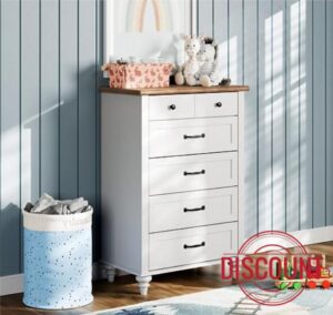 WAMPAT Tall Dressers for Bedroom with 5 Drawers