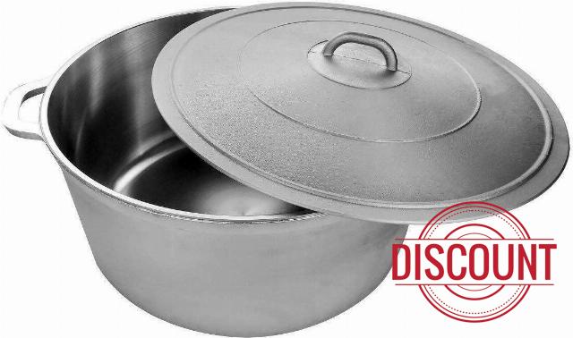 VBSQ Silver 33.8 Quart Dutch Oven With Lid RawQF Dutch ovens Iron dutch oven Dutch oven cast iron Cast iron set Cast iron set Dutch oven