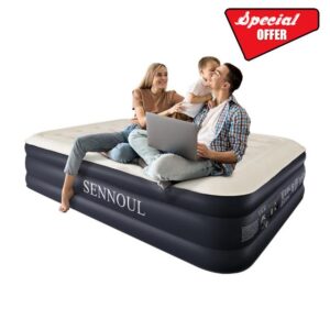 SENNOUL Air Mattress Queen with Built in Pump - Upgraded Blow Up Bed