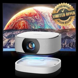 Mini-Portable-Projector with 5G WiFi and Bluetooth 1080P: 600 ANSI Battery-Powered Outdoor Projector with Electric-Focus