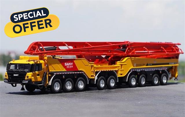FloZ for SANY 86M Concrete Pump Truck 1:50 Truck Pre-Built Model