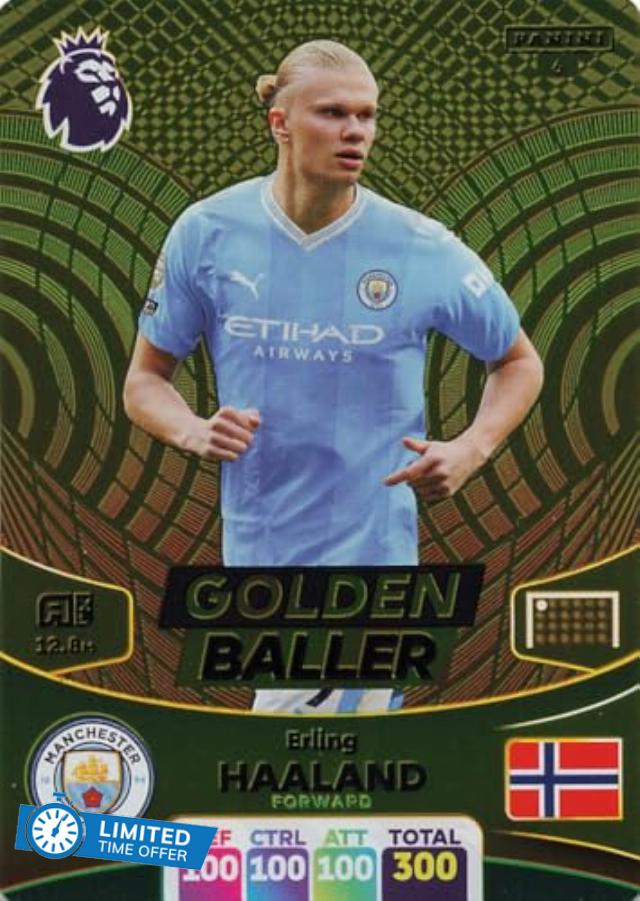 Panini Premier League 2023 2024 Erling Haaland Golden Baller Card
